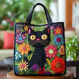 魔法の黒猫 キルティングトートバッグ